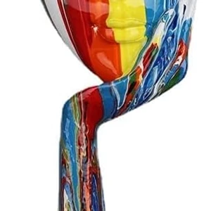 Suruim Colorful Female Face Art Statue Thinker Sculpture