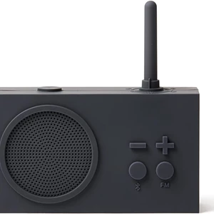 Lexon TYKHO 3 Wireless Bluetooth Speaker and FM Radio, Splashproof - Dark Grey