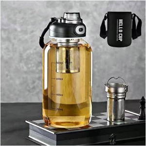 Azonee 1000ml Glass Tea Bottle with Infuser