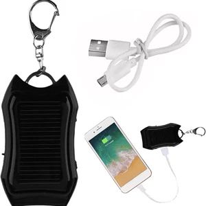 Solar Power Bank Keychain with LED Torch