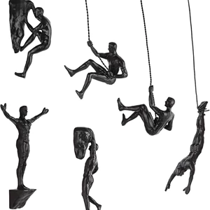 Creative Climbing Man Wall Sculptures - Set of 6