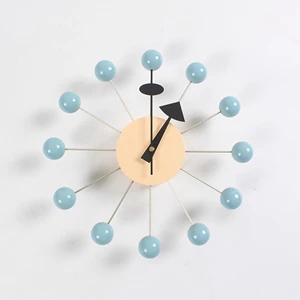 SHISEDECO Mid Century Retro Ball Clock in Blue