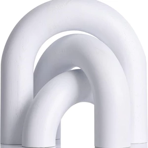 XMGZQ White Wood Arch for Coffee Table Decor