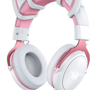 PHNIXGAM Cat Ear Gaming Headset - White & Pink
