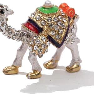 Camel Figurine Jewelry Box with Crystal Rhinestones