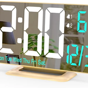 KOSUMOSU Dual Alarm Clock 6.7in Gold Desk Clock