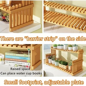 Cozy Nest 2-Tier Bamboo Plant Stand Shelf