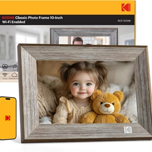 KODAK Wooden WiFi Digital Picture Frame, 32G 10.1 Inch Digital Photo Frame