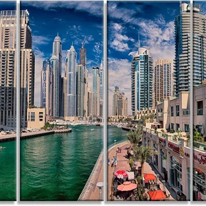 Dubai Marina Cityscape Photography Metal Wall Art