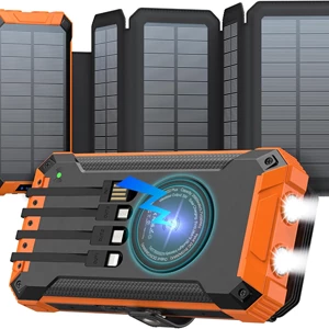 WASTDE Solar Power Bank 26800mAh with 5 Solar Panels