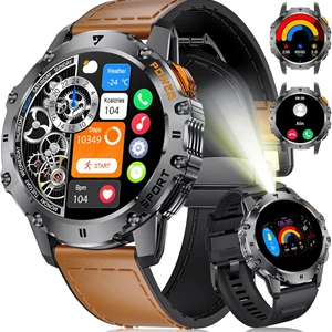 FOXBOX Men's Military Smartwatch with AMOLED Display