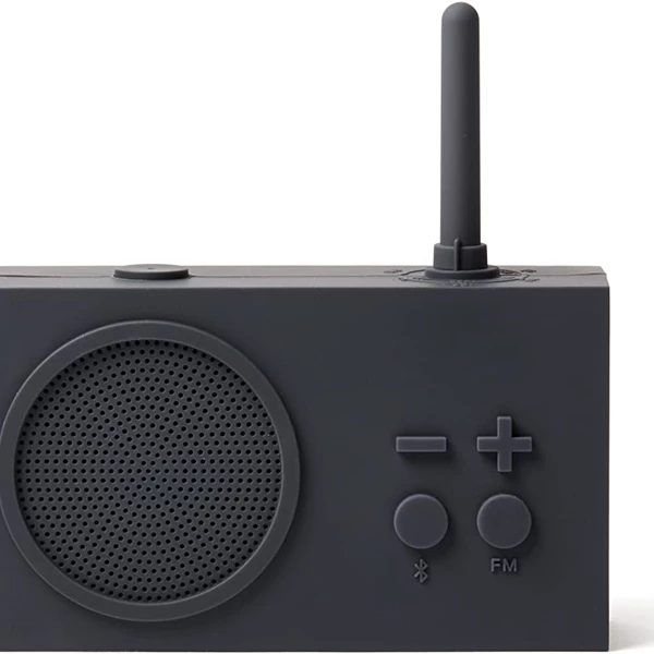 Lexon TYKHO 3 Wireless Bluetooth Speaker and FM Radio, Splashproof - Dark Grey