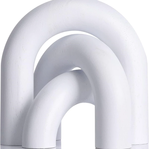 XMGZQ White Wood Arch for Coffee Table Decor