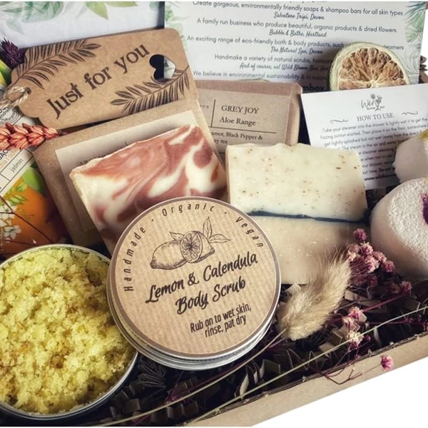 Vegan Shower & Skincare Set - Handmade Luxury Spa Box