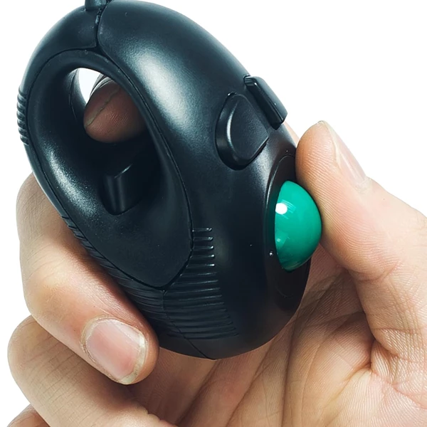 YUMQUA Ergonomic Mini Finger Mouse with Wired USB Trackball